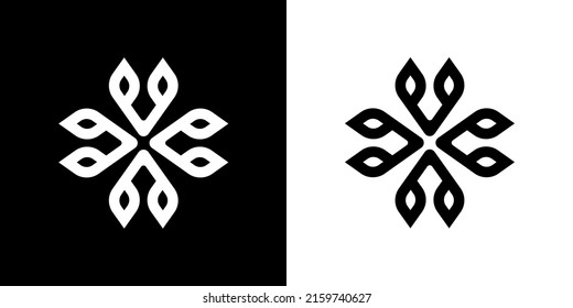 Logo für Schneeflocke. Ornament aus Linien