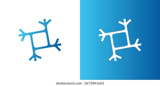 Logotipo Snowflake em conceito quadrado simples, design agradável para qualquer empresa e empresa.