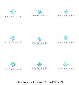 Snowflake logo template vector. Snowflake icon vector