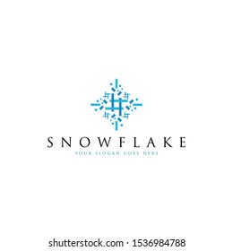 Snowflake logo template vector. Snowflake icon vector