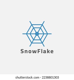 A snowflake logo that resembles a cobweb shape.