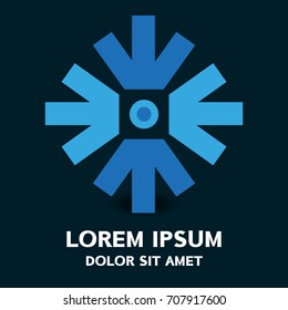 Snowflake logo . Vector illustration isolated on background .
