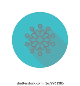 Icono de la sombra larga copo de nieve. Glifo simple, vector plano de iconos web para ui y ux, sitio web o aplicación móvil