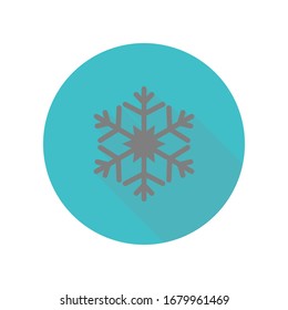 Icono de la sombra larga copo de nieve. Glifo simple, vector plano de iconos web para ui y ux, sitio web o aplicación móvil
