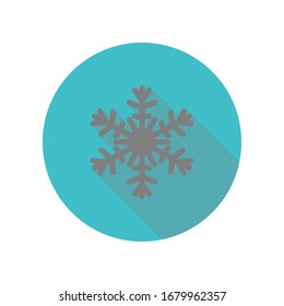 Icono de la sombra larga copo de nieve. Glifo simple, vector plano de iconos web para ui y ux, sitio web o aplicación móvil