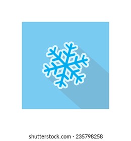 Snowflake with long shadow vector illustration