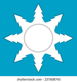 Snowflake made of Christmas tree with place for your text