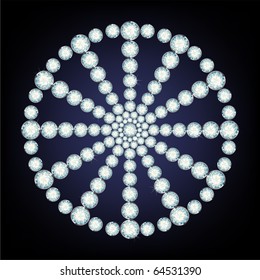 Snowflake made from diamonds. the vector illustration