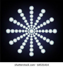 Snowflake made from diamonds. the vector illustration