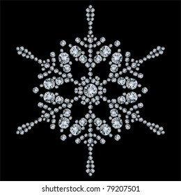 Snowflake made from diamonds. vector illustration