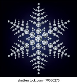 Snowflake made from diamonds. vector illustration
