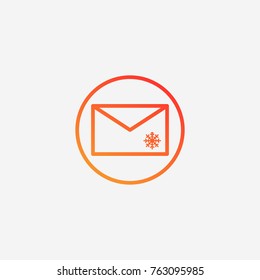 Snowflake mail icon.gradient illustration isolated vector sign symbol