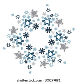 Snowflake. Mandala s snowflakes Postcard for Christmas, New Year, winter vacation. Vector illustration