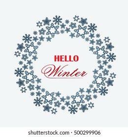 Snowflake. Mandala s snowflakes Postcard for Christmas, New Year, winter vacation. Vector illustration
