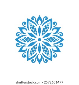 Snowflake Mandala Vector Illustration for Elegant Winter Designs