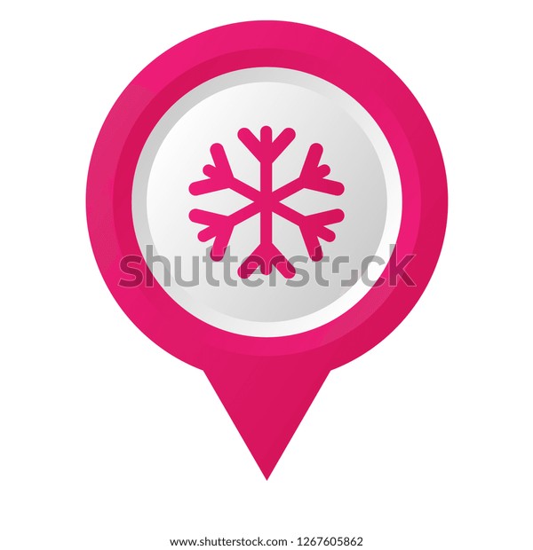 Snowflake Map Pin Logo Concept Designed Stock Vector (Royalty Free ...