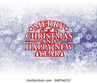 Snowflake merry christmas background. Vector holiday backdrop