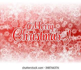 Snowflake merry christmas background. Vector holiday backdrop