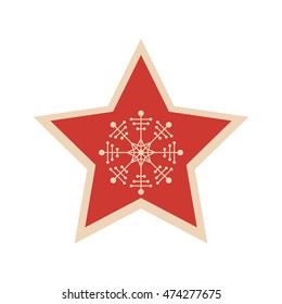 snowflake merry christmas celebration icon. Flat and Isolated design. Vector illustration