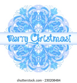 Snowflake Merry Christmas vector card