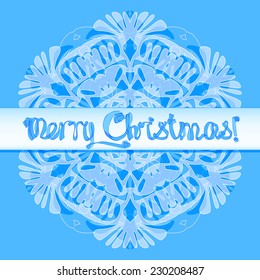 Snowflake Merry Christmas vector card