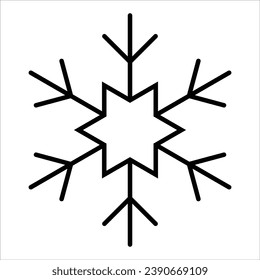 Snowflake, minimal Christmas icon. Vector illustration