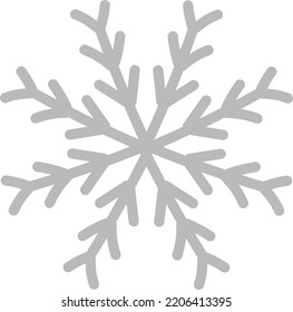 Snowflake minimalism isolated Vector illustration on white background