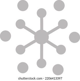 Snowflake minimalism isolated Vector illustration on white background