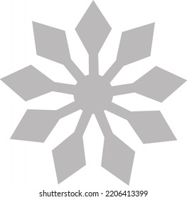 Snowflake minimalism isolated Vector illustration on white background