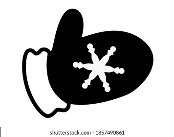 Miten de copo de nieve - imagen de clip de silueta vectorial para logotipo o pictograma. Una migaja es un accesorio de invierno, la ropa de abrigo es un signo de identidad.