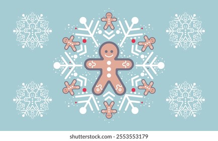 A snowflake mixed with the gingerbread man.