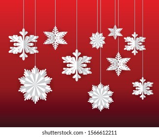Snowflake mobile hanging graphic vector