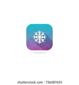 Snowflake Modern Icon with Long Shadow