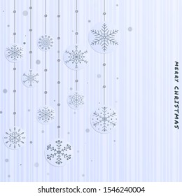 Snowflake modern with line style merry christmas banner winter white snow art. vector illustration