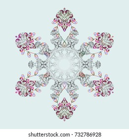 Snowflake mosaic icon. Vector. Flat design. Graphic element decoration. Symbol winter, frozen, Christmas, New Year holiday. Neutral, gray and white silhouette snow flake sign isolated.