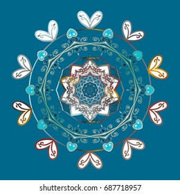 Snowflake mosaic icon. Vector illustration. Symbol winter, frozen, Christmas, New Year holiday. Silhouette snow flake sign isolated background. Flat design. Graphic element decoration.