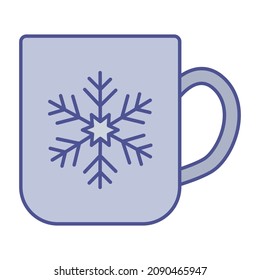 Snowflake mug vector icon Isolated Vector icon which can easily modify or edit
