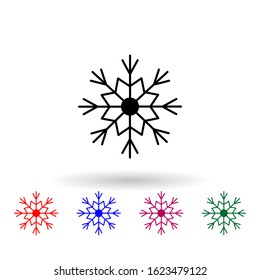 Snowflake multi color icon. Simple glyph, flat vector of winter icons for ui and ux, website or mobile application on white background
