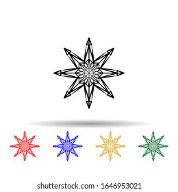 Snowflake multi color style icon. Simple thin line, outline vector of winter icons for ui and ux, website or mobile application