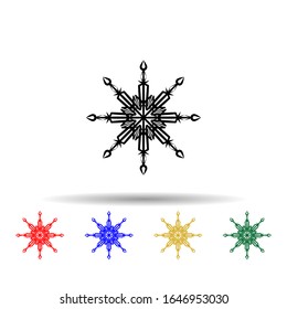 Snowflake multi color style icon. Simple thin line, outline vector of winter icons for ui and ux, website or mobile application