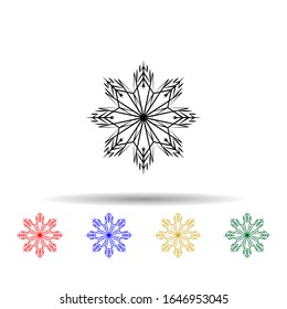 Snowflake multi color style icon. Simple thin line, outline vector of winter icons for ui and ux, website or mobile application