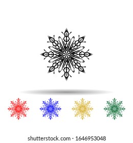 Snowflake multi color style icon. Simple thin line, outline vector of winter icons for ui and ux, website or mobile application