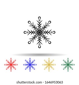Schneeflocke Symbol mit mehrfarbigem Stil. Einfache dünne Linie, Vektorillustration der Wintersymbole für i und ux, Website oder mobile Applikationen