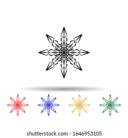 Snowflake multi color style icon. Simple thin line, outline vector of winter icons for ui and ux, website or mobile application
