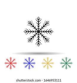 Icono de estilo multicolor de copo de nieve. Línea delgada simple, contorno vectorial de iconos de invierno para ui y ux, sitio web o aplicación móvil