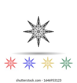Snowflake multi color style icon. Simple thin line, outline vector of winter icons for ui and ux, website or mobile application