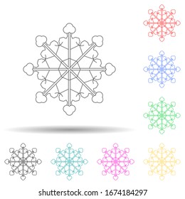 snowflake multi color style icon. Simple thin line, outline vector of winter icons for ui and ux, website or mobile application