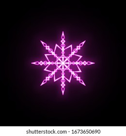 Snowflake neon icon. Simple thin line, outline vector of snowflake icons for ui and ux, website or mobile application