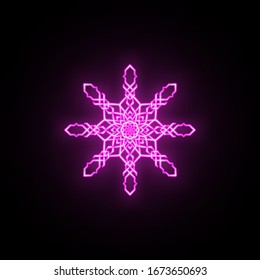 Icono de neón copo de nieve. Línea delgada simple, contorno vectorial de iconos de copos de nieve para ui y ux, sitio web o aplicación móvil