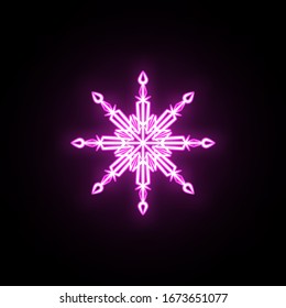 Icono de neón copo de nieve. Línea delgada simple, contorno vectorial de iconos de copos de nieve para ui y ux, sitio web o aplicación móvil